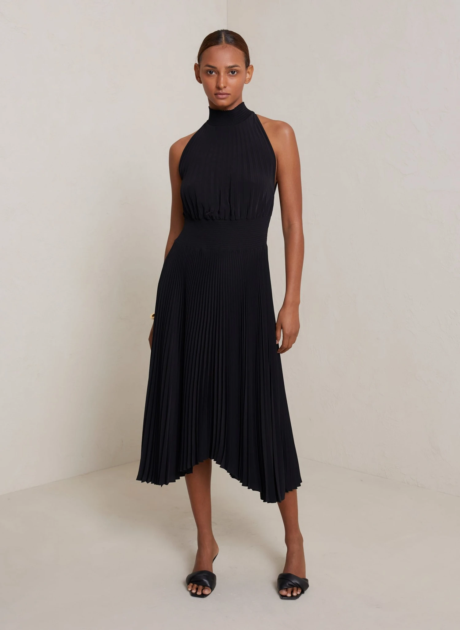 97_RENZO_DRESS_BLK_1.jpg ALC LTD Renzo Pleated Midi Dress