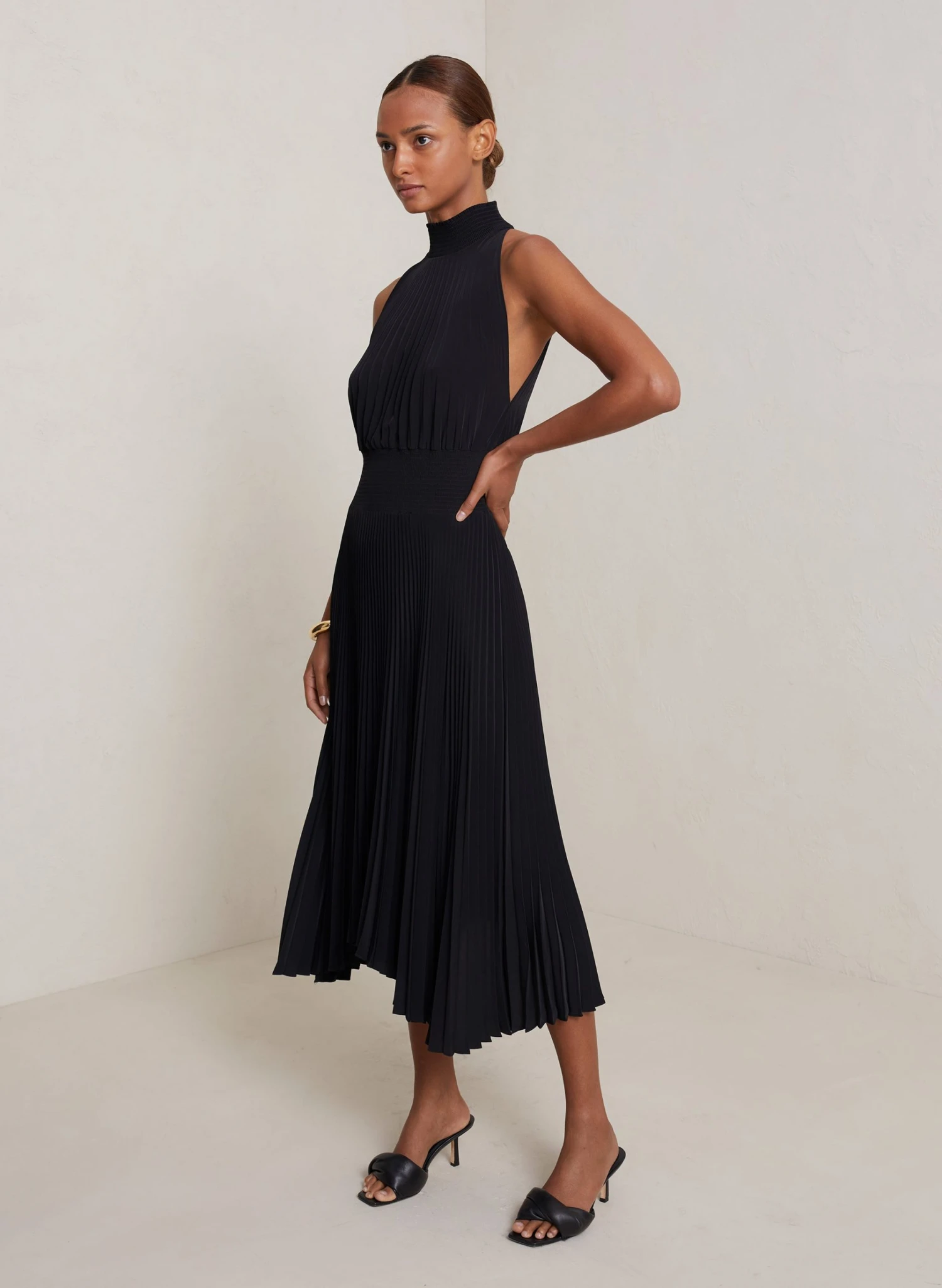 97_RENZO_DRESS_BLK_4.jpg ALC LTD Renzo Pleated Midi Dress