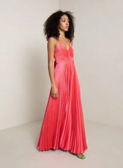 ALC LTD Dresses Aries Satin Pleated Dress 4 ALC LTD Dresses Aries Satin Pleated Dress