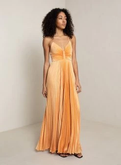 ALC LTD Dresses Aries Satin Pleated Dress