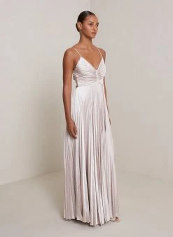 ALC LTD Aries Satin Pleated Dress Dresses 4 ALC LTD Aries Satin Pleated Dress Dresses