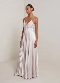 ALC LTD Aries Satin Pleated Dress Dresses 5 ALC LTD Aries Satin Pleated Dress Dresses