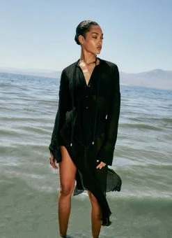 ALC LTD Palma Silk Maxi Coverup SWIM