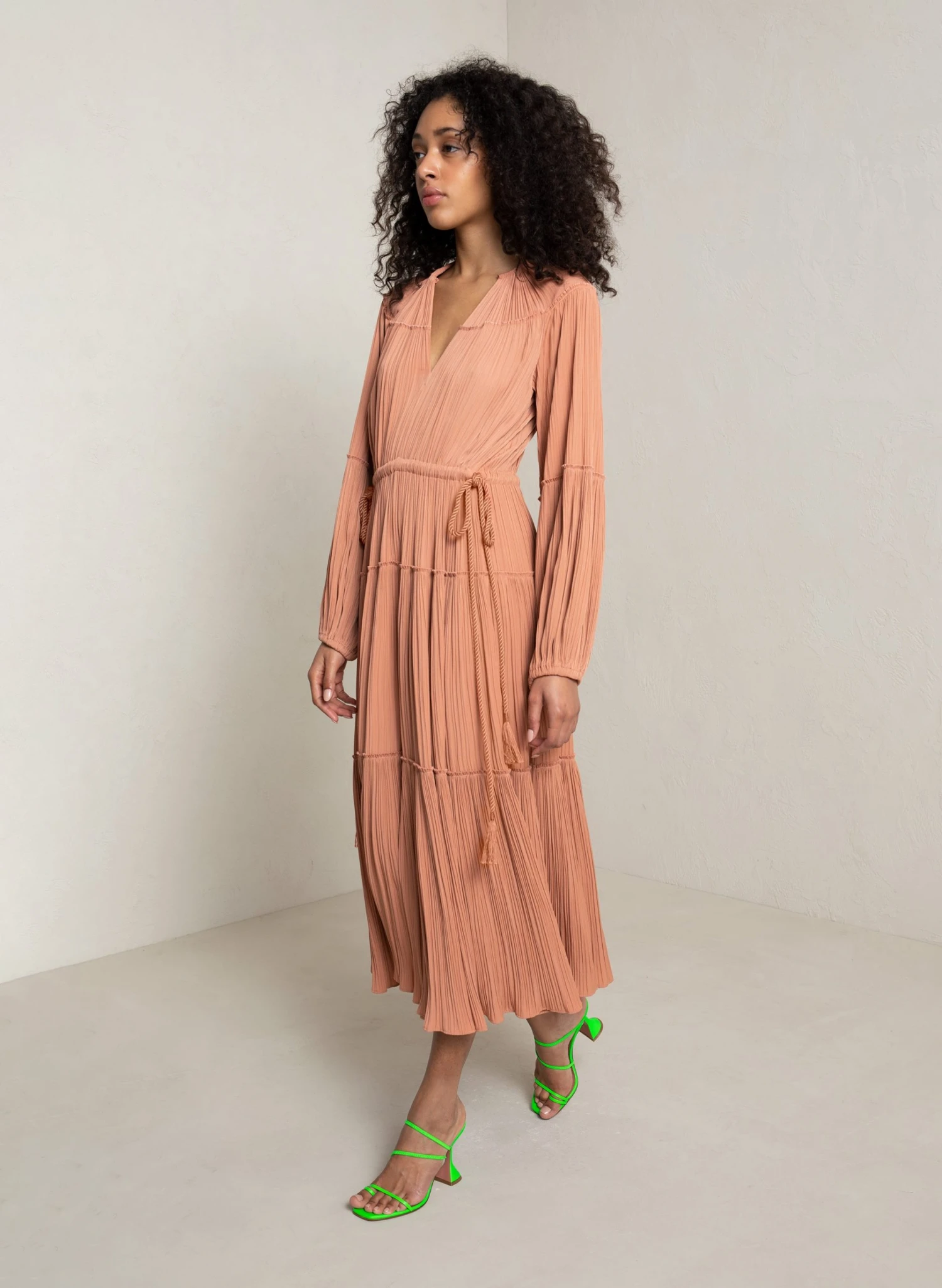 JENNA_DRESS_SRBT_3.jpg ALC LTD Dresses Jenna Pleated Midi Dress
