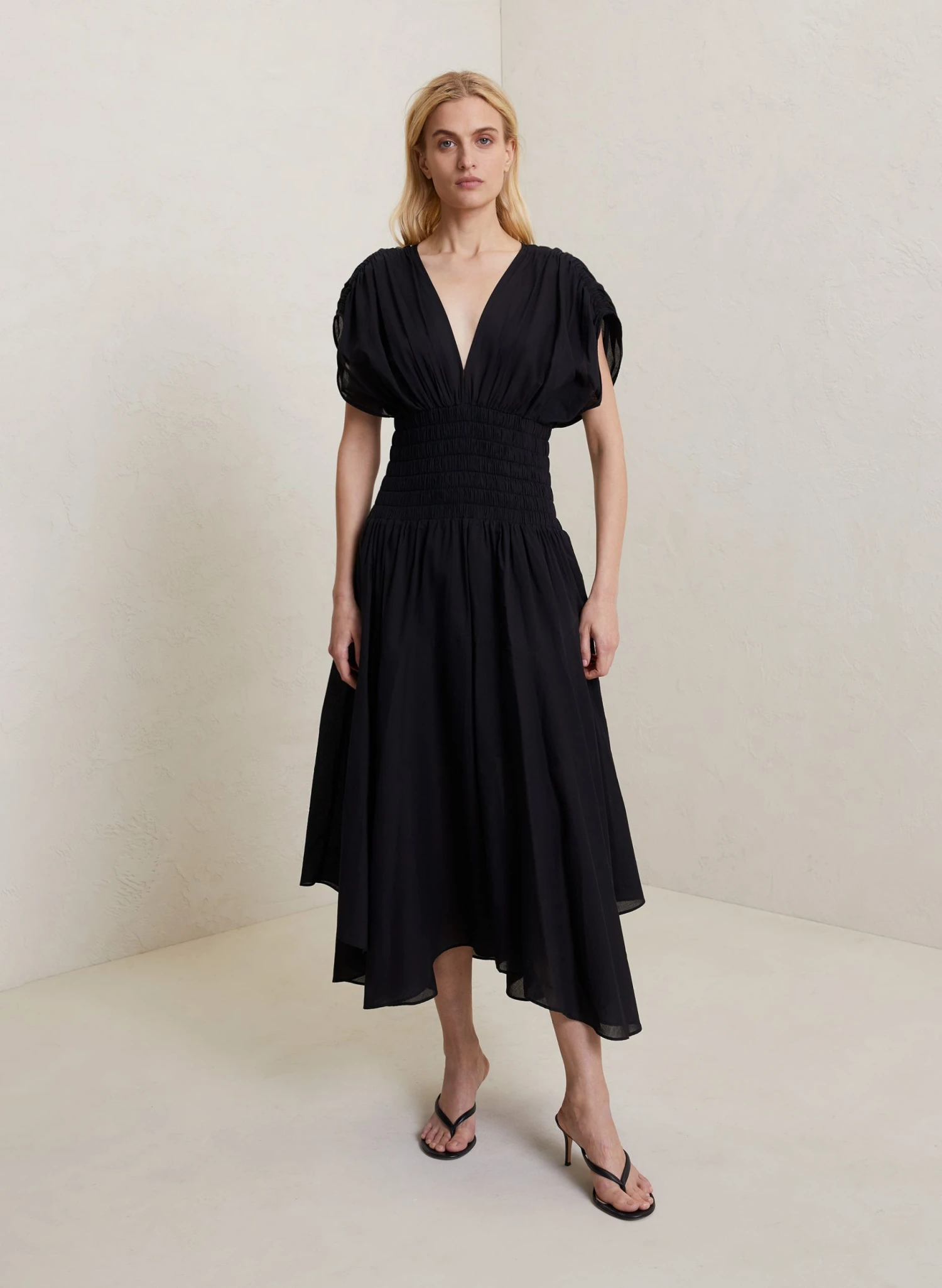 LUCIA_DRESS_BLK_0012_1.jpg ALC LTD Lucia Cotton Midi Dress Dresses