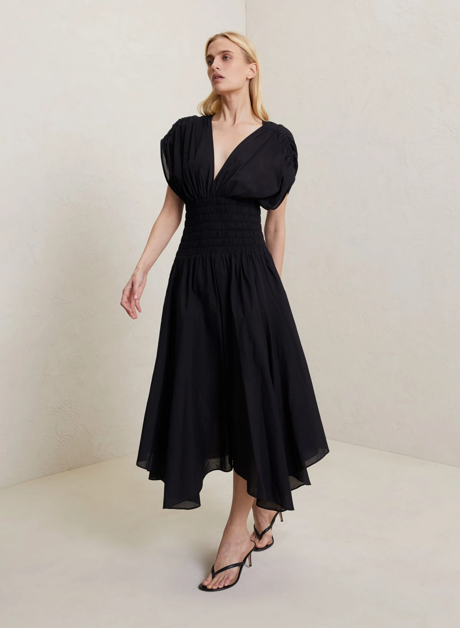 LUCIA_DRESS_BLK_0044_3.jpg ALC LTD Lucia Cotton Midi Dress Dresses