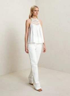 ALC LTD Knitwear Reina Crochet Halter Top